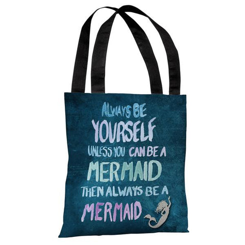 Be A Mermaid - Navy Multi Tote Bag by