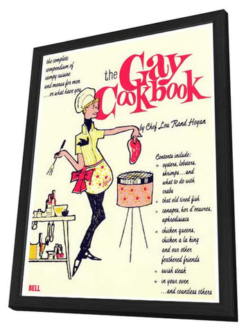 The Gay Cookbook 11 x 17 Retro Book Cover Poster - in Deluxe Aluminum Frame