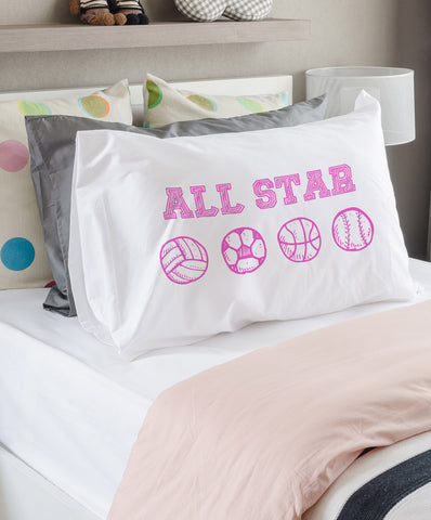 All Star - Pink Single Pillow Case by OBC 20 X 30