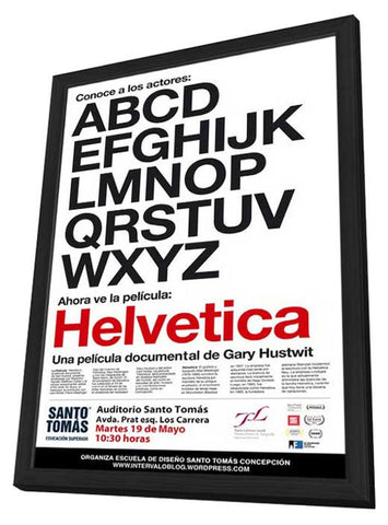 Helvetica 11 x 17 Movie Poster - Spanish Style A - in Deluxe Aluminum Frame