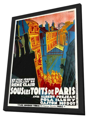Under the Roofs of Paris 11 x 17 Movie Poster - French Style A - in Deluxe Aluminum Frame