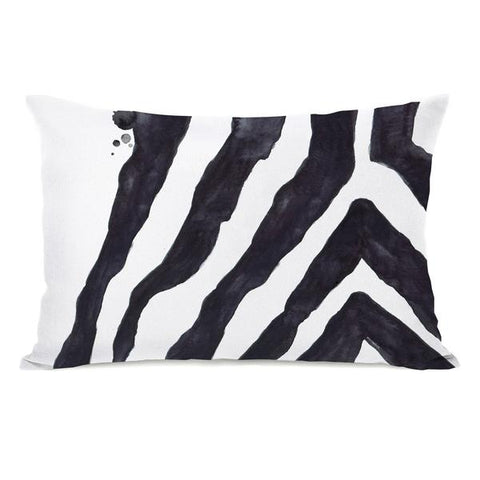 Stripey Zebra - White Black Throw Pillow by lezleeelliot