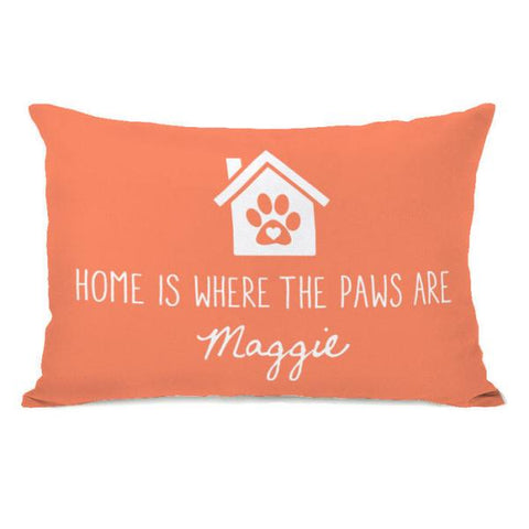 Personalized Home Is Where The Paws Are 14x20 Throw Pillow