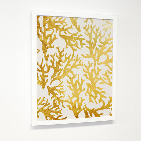 Coral Gold - Gold - White Canvas Image Box by OBC 11 X 14