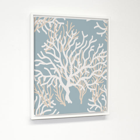 Coral Pattern - Multi White Floating Frame by OBC 11 X 14