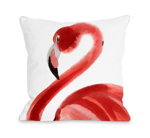 Oversized Flamingo - Pink Throw Pillow by OBC 16 X 16