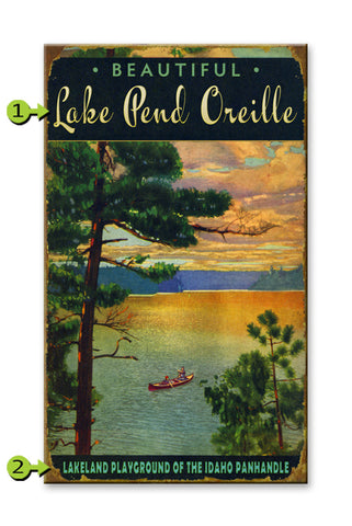 Lake Scene at Sunset Wood 18x30