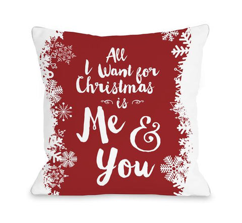 Christmas Me And You Throw Pillow by OBC