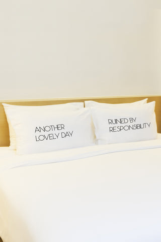 Another Lovely Day - Black Set of Two Pillow Case by OBC 20 X 30
