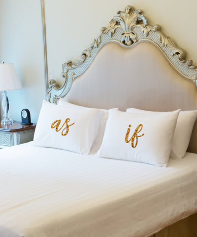 As If - Gold Set of Two Pillow Case by OBC 20 X 30