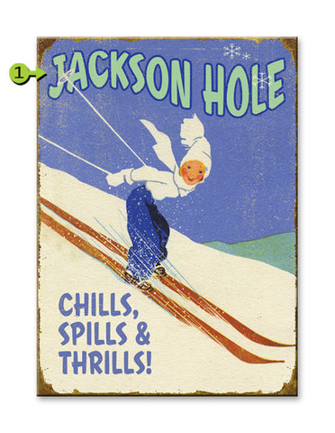 Downhill Skier (Girl) Metal 23x31