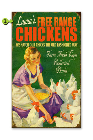 Free-Range Chickens Metal 23x39