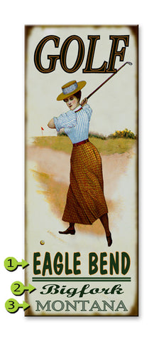 Golf Clubhouse (Lady Golfer) Wood 17x44