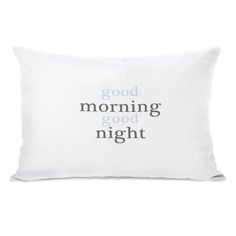 Good Morning Good Night Type Throw Pillow by Rachael Hale