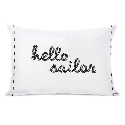 Hello Sailor Throw Pillow by Rachael Hale