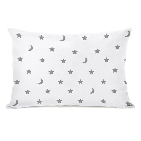 To The Moon & Back Pattern Throw Pillow by Rachael Hale