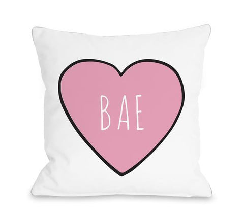 Convo Heart Bae Throw Pillow by OBC
