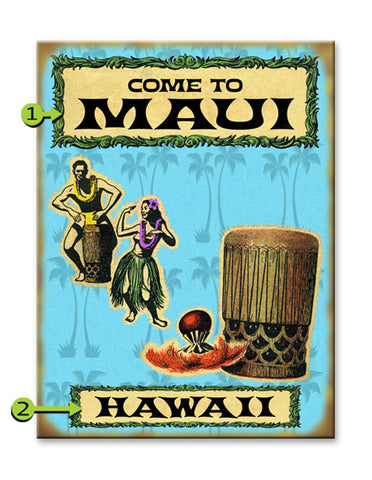 Come To... Hula Dancers Wood 23x31