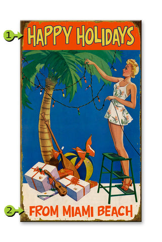Happy Holidays Wood 18x30