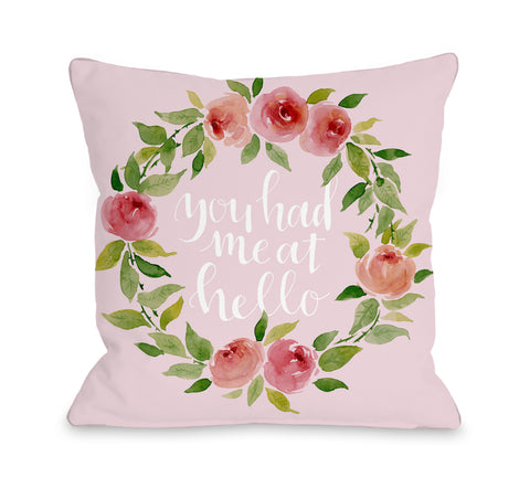 You Had Me At Hello - Pink Throw Pillow by OBC 18 X 18