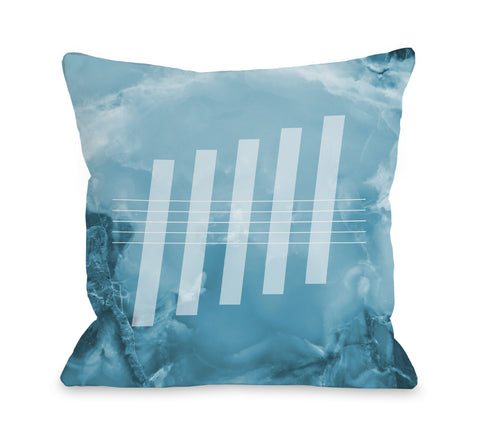 Aria Agate - Blue Throw Pillow by OBC 18 X 18