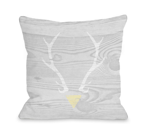 Antler Triangle - Grey Throw Pillow by Cheryl Overton 18 X 18