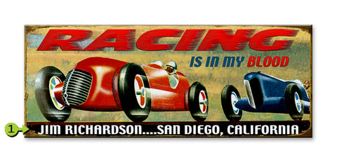 Racing is in my blood Metal 17x44