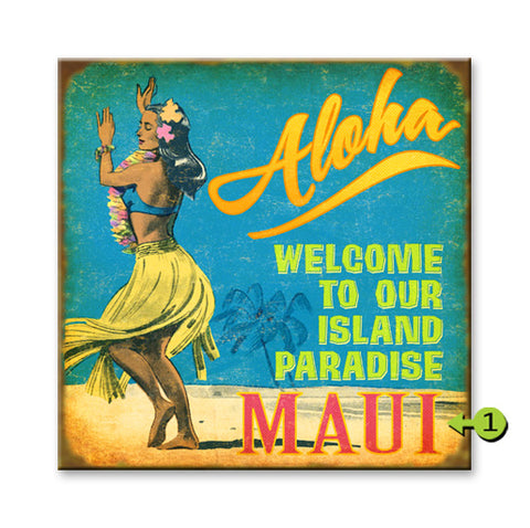 Welcome to our Island Paradise Metal 28x28