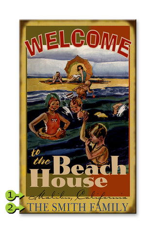 Welcome to the Beach House Metal 14x24