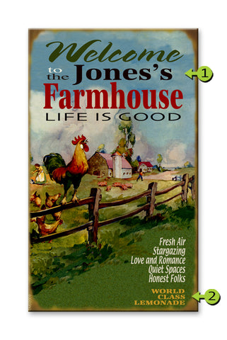 Farmhouse (With Personalization) Wood 18x30