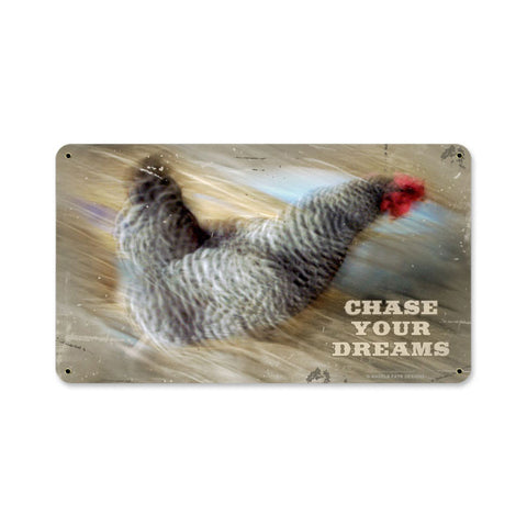 Chase Your Dreams Metal Sign Wall Decor 8 x 14