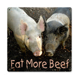 Eat More Beef Metal Sign Wall Decor 12 x 12