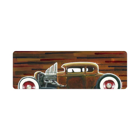 32 Hotrod Coupe Metal Sign Wall Decor 24 x 8