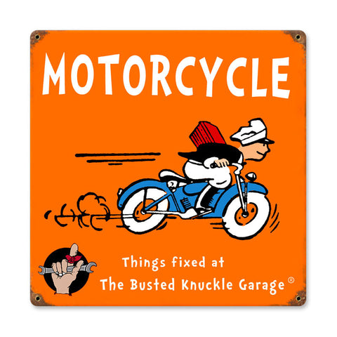 Kids Motorcycle Metal Sign Wall Decor 12 x 12