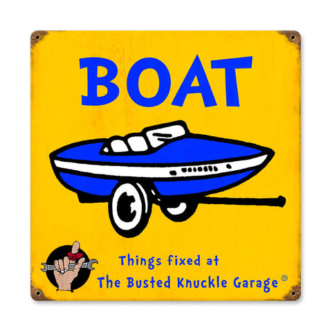 Kids Boat Metal Sign Wall Decor 12 x 12