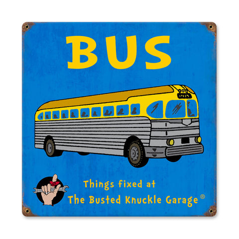 Kids Bus Metal Sign Wall Decor 12 x 12