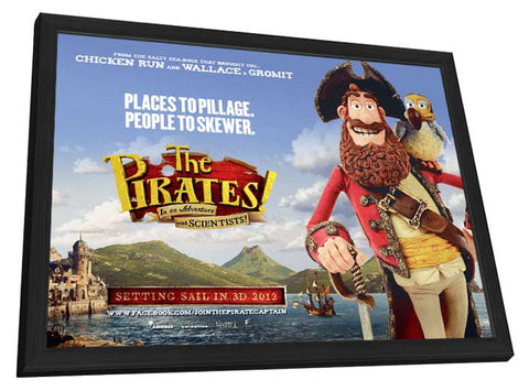 The Pirates! Band of Misfits 11 x 17 Movie Poster - UK Style A - in Deluxe Aluminum Frame