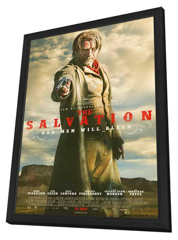 The Salvation 11 x 17 Movie Poster - Danish Style A - in Deluxe Aluminum Frame