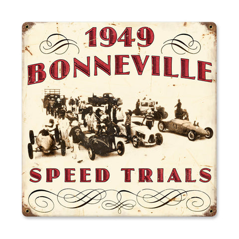 1949 Bonneville Metal Sign Wall Decor 12 x 12