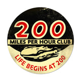 200 MPH Metal Sign Wall Decor 14 x 14