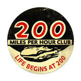 200 MPH Metal Sign Wall Decor 28 x 28
