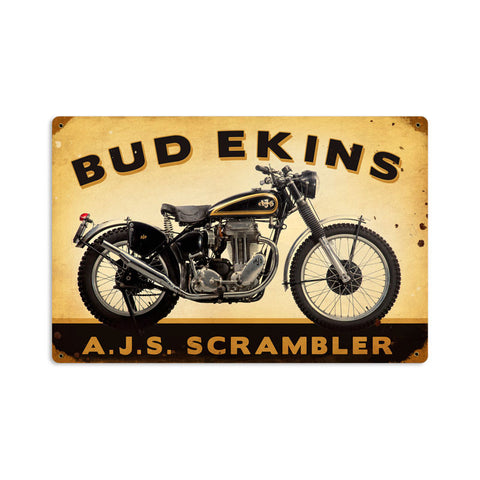 Bud Ekins Metal Sign Wall Decor 18 x 12