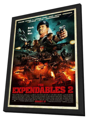 The Expendables 2 11 x 17 Movie Poster - Style F - in Deluxe Aluminum Frame