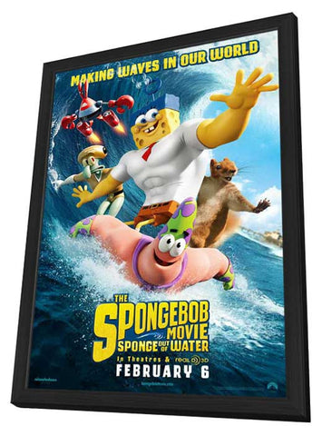 The SpongeBob Movie: Sponge Out of Water 11 x 17 Movie Poster - Style A - in Deluxe Aluminum Frame