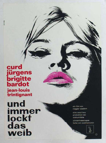 And God Created Woman 11 x 17 Movie Poster - German Style A