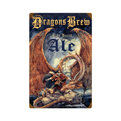 Dragon Brew Metal Sign Wall Decor 12 x 18