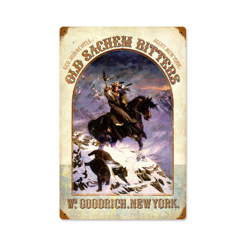 Old Sachum Bitters Metal Sign Wall Decor 12 x 18
