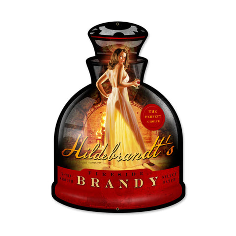 Fireside Brandy Metal Sign Wall Decor 13 x 19