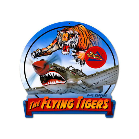 Flying Tiger Metal Sign Wall Decor 16 x 15