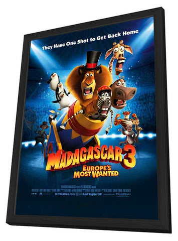 Madagascar 3 11 x 17 Movie Poster - Style C - in Deluxe Aluminum Frame